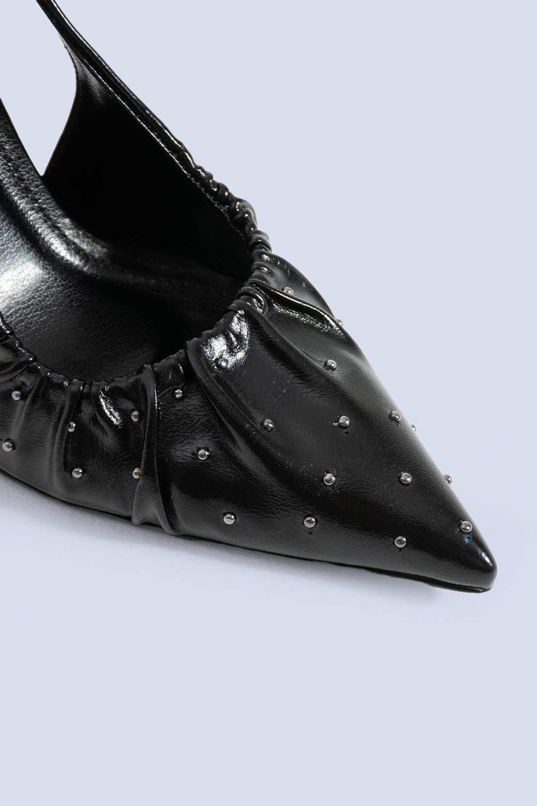 Veloura Ruched Slingback Black 90