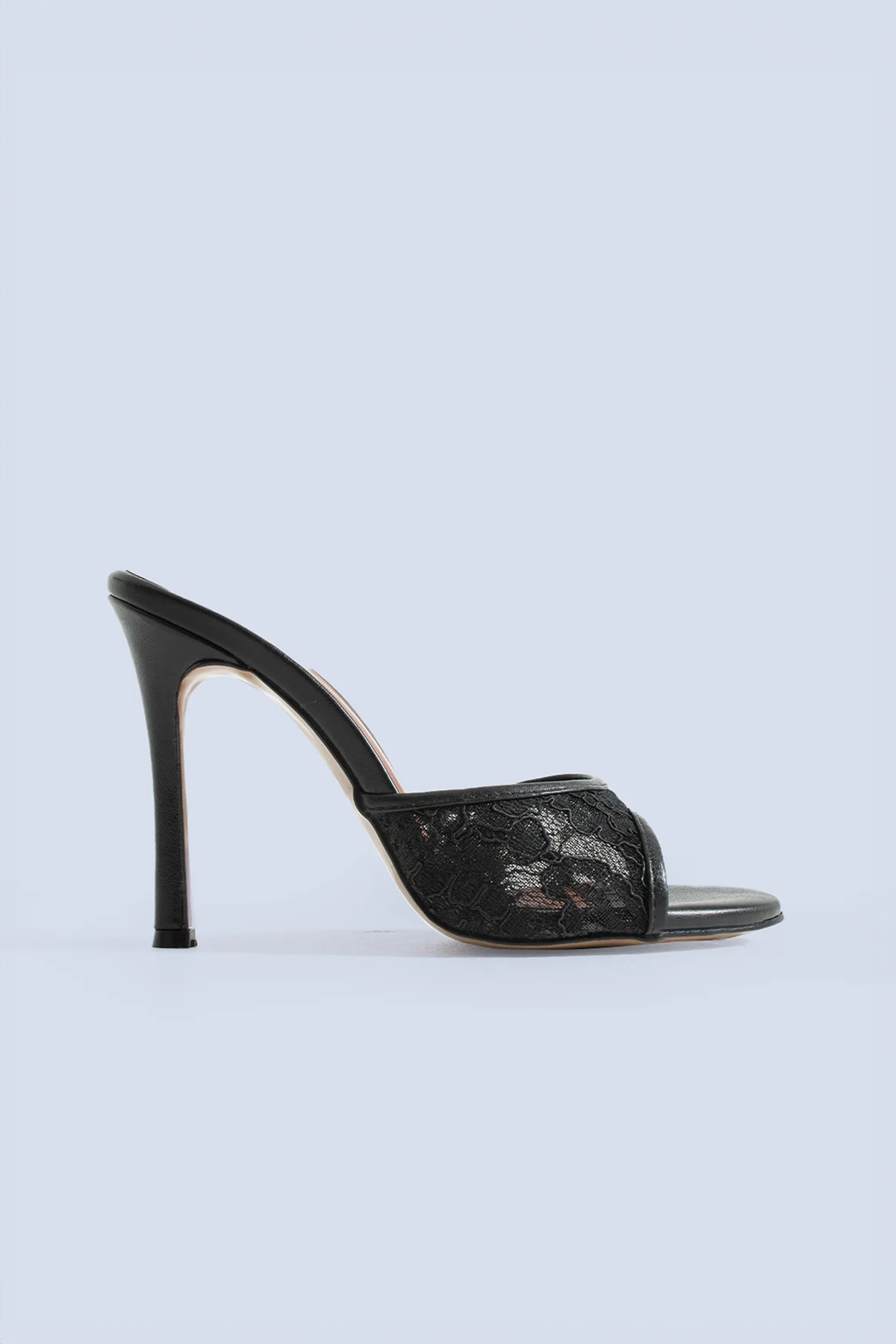 Maison Lace Black Mules 100 Topuklu Terlik - Tacchi