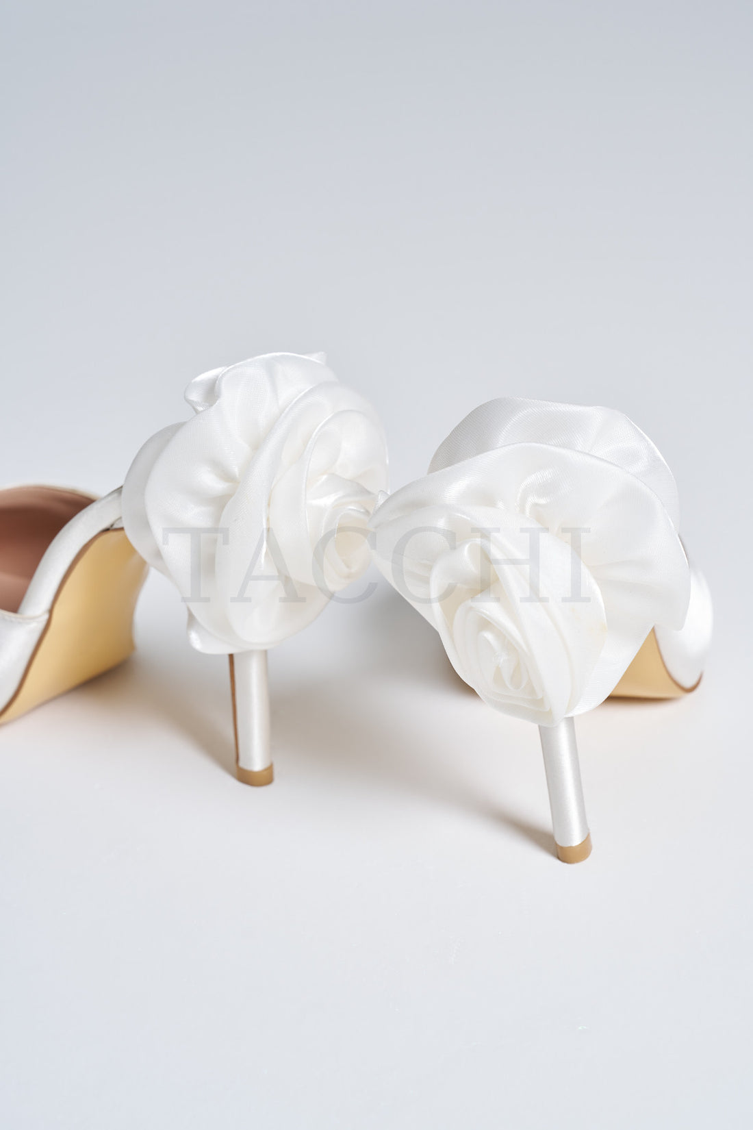 Lilia Satin Rose Pearl Mules 110