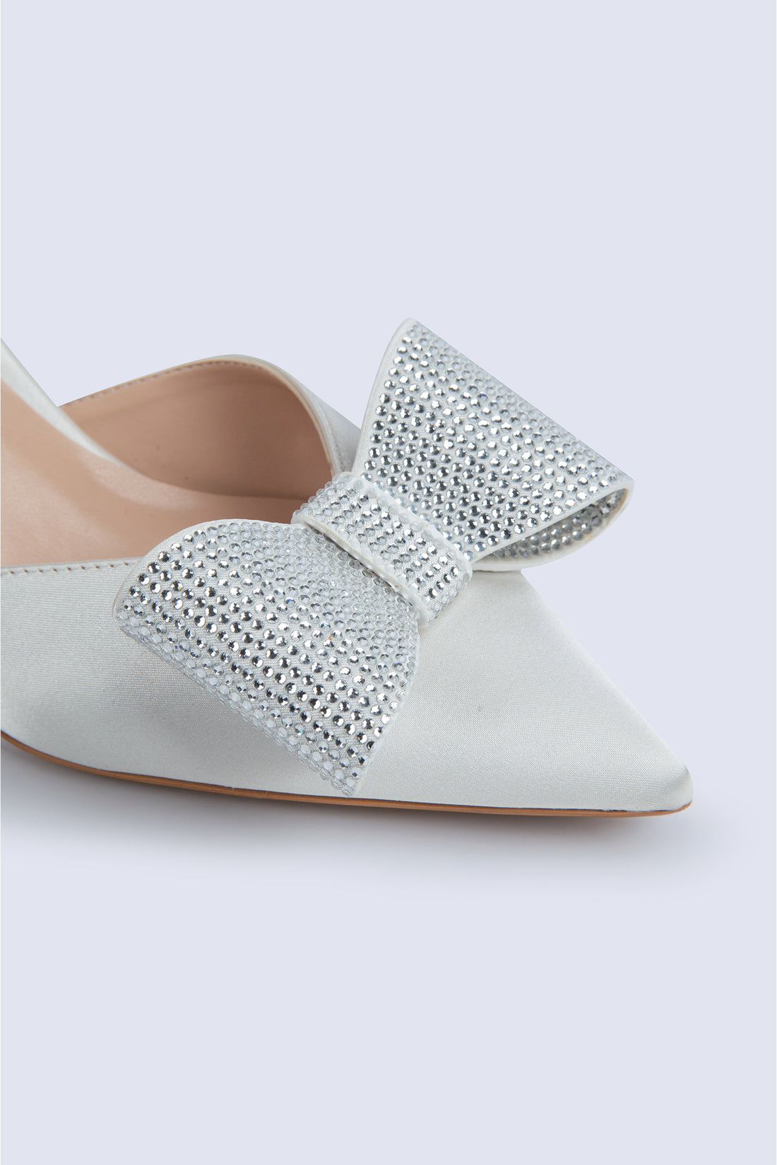 Amour Mini Bow Crystal Pearl Pumps 60