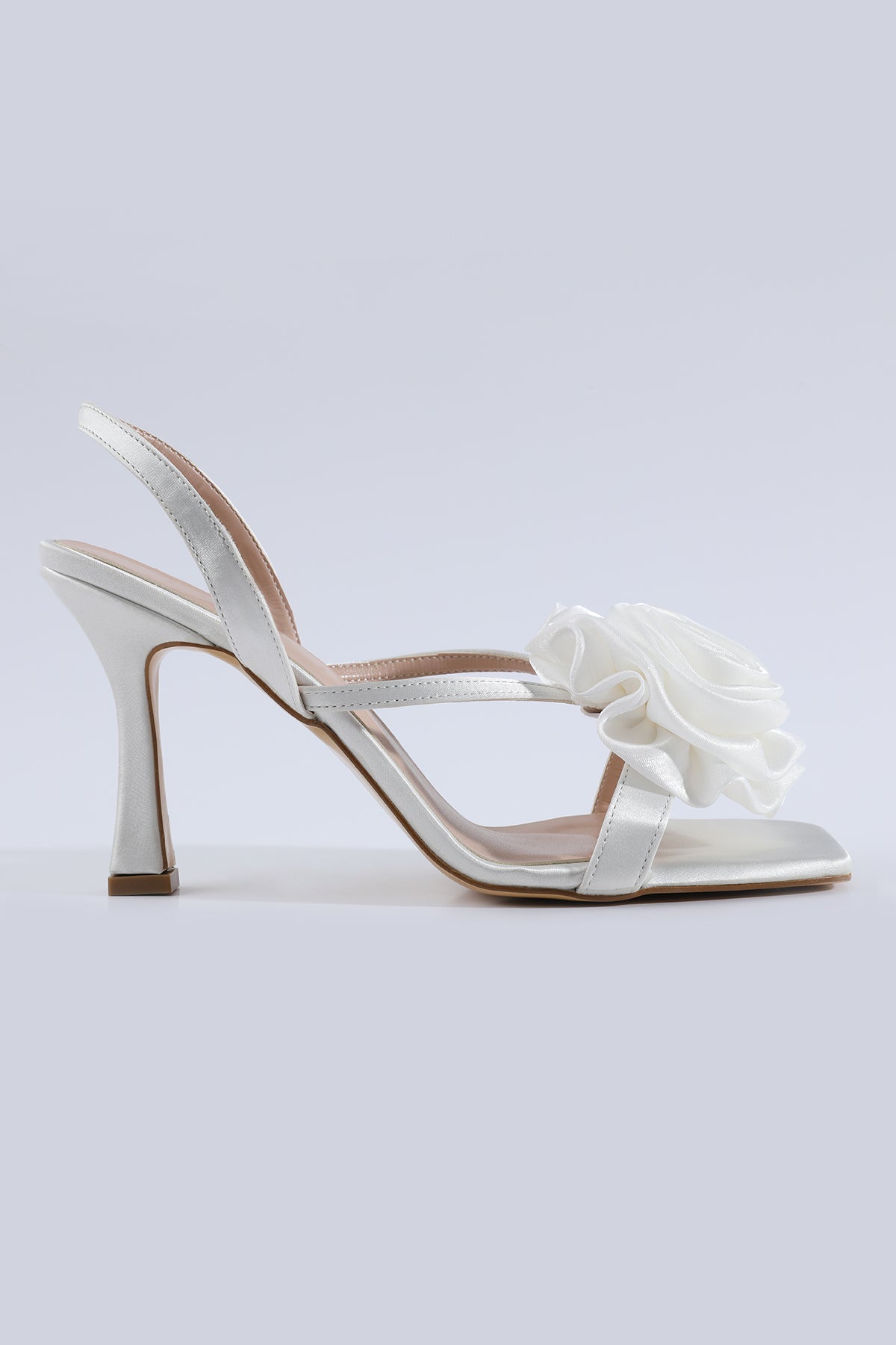 Luna Rose Detail High Heel White Shoes