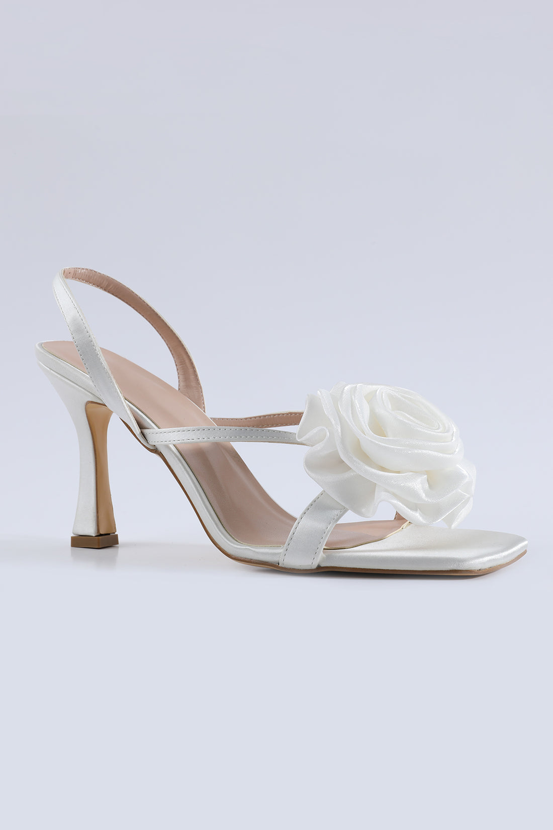 Luna Rose Detail High Heel White Shoes