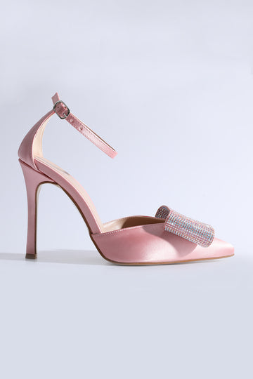 Amour Front Bow Detail Blush Heels