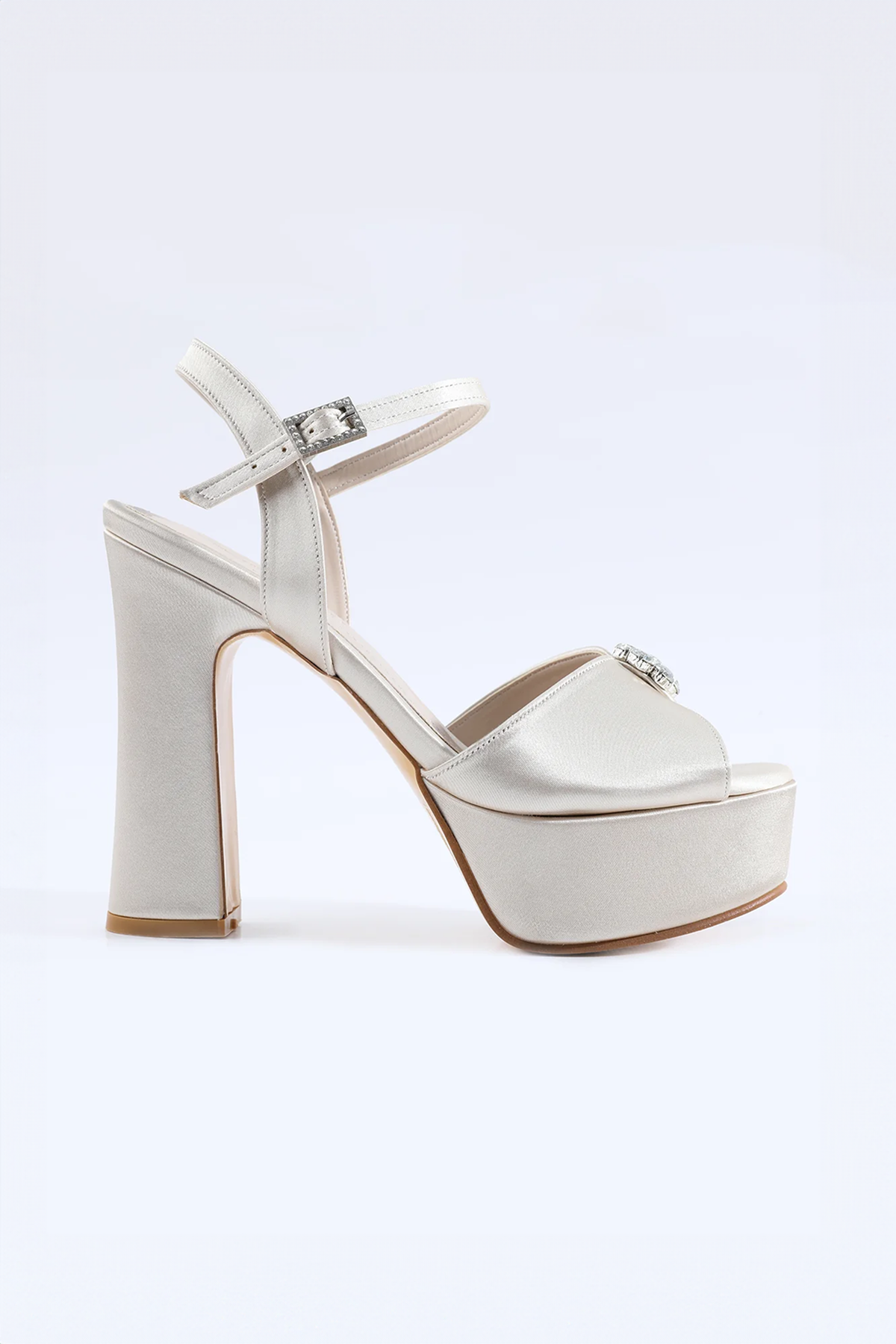 Perla Stone Embellished Platform Nude Heels - Tacchi