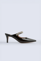Valentina Siyah Mules 60
