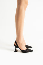 Dora Siyah Lace Sling 90