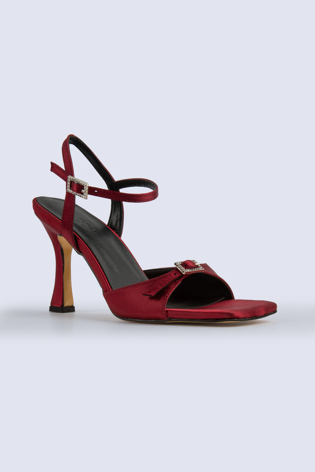 Cassia Single-Strap Burgundy Heeled Shoes