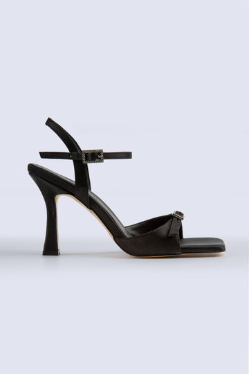 Cassia Single-Strap Black Heeled Shoes