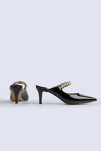 Valentina Siyah Mules 60