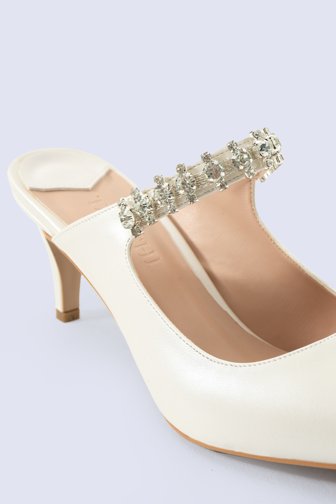 Valentina Pearl Embellished Strap Mules 80